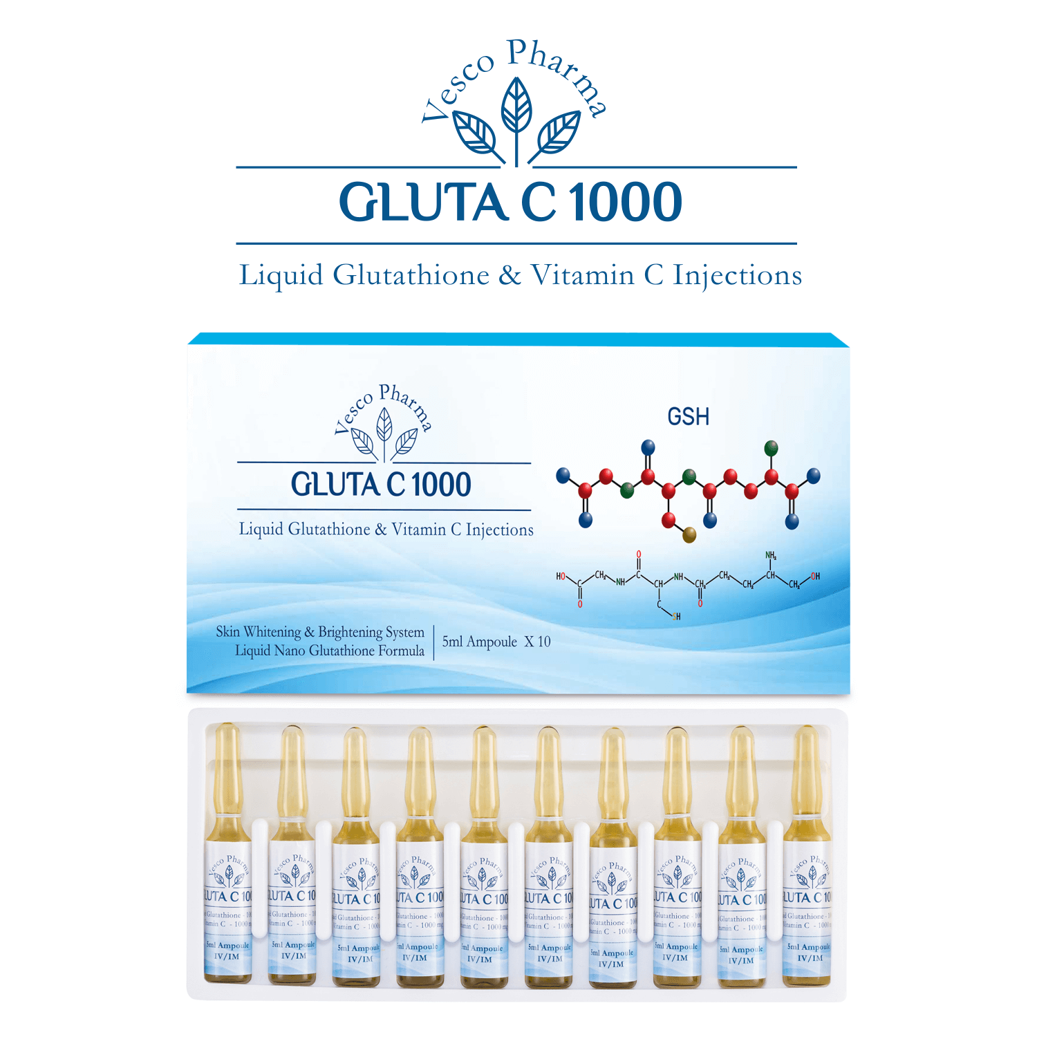 Vesco Pharma Gluta C 1000 Glutathione Injection